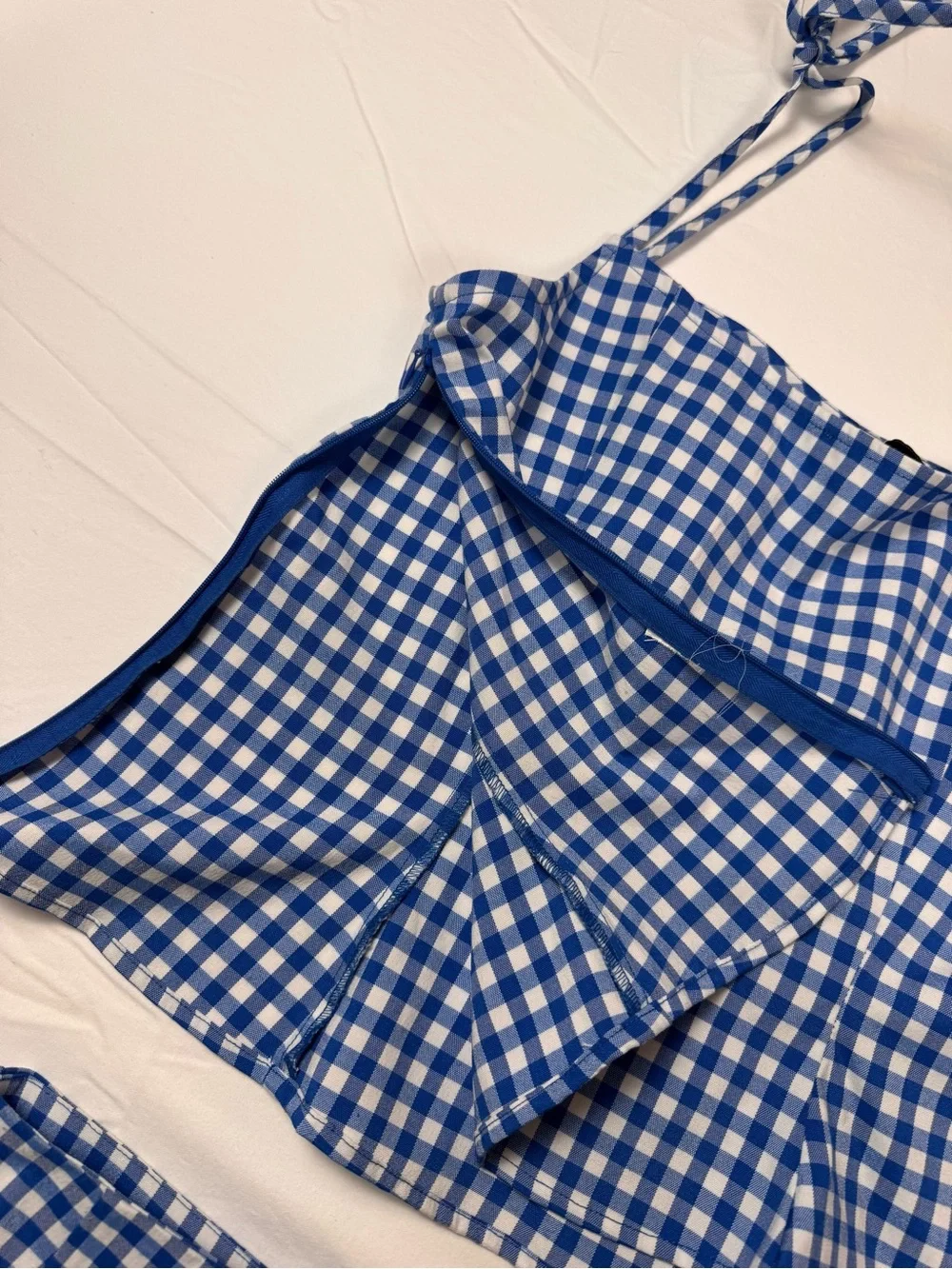 Blue & White Gingham Two-Piece Picnic  Summer Barbie Retro Matching Set Medium